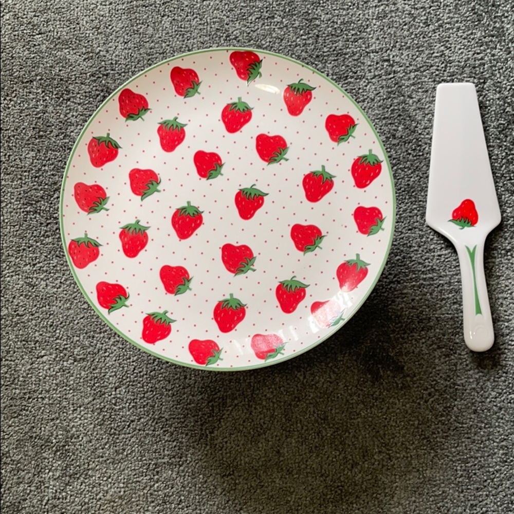 Strawberry Cake plate Vintage - Picture 1 of 4